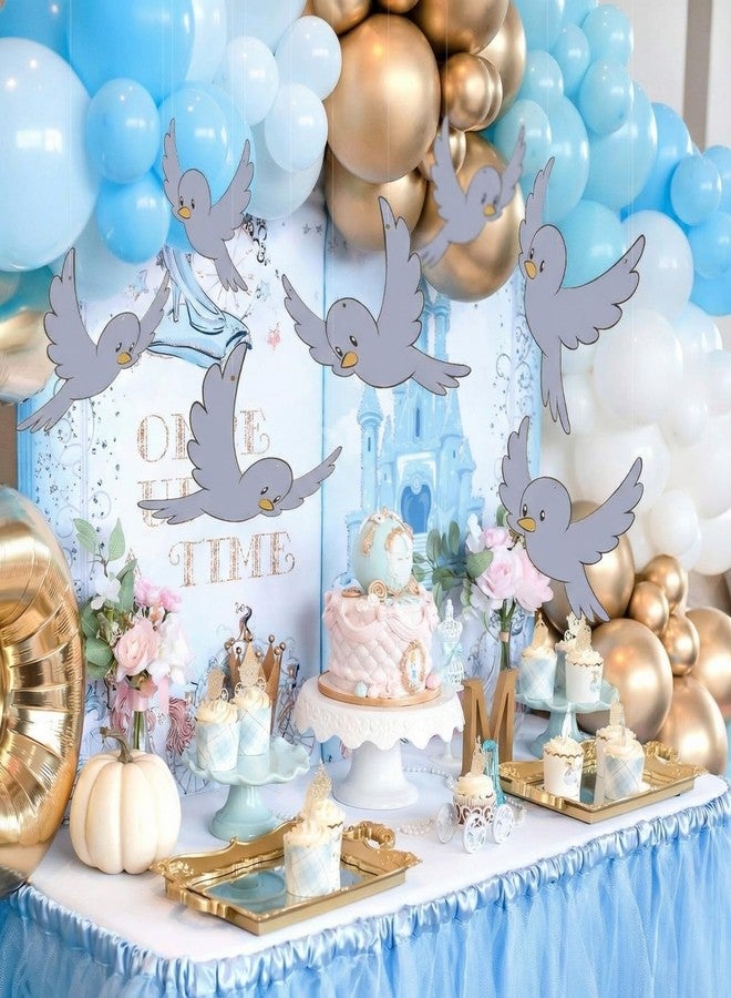 Weekgrat 25 Pcs Princess Gray Party Decor Princess Theme Party Favors Blue Bird Hanging Ornament 11.81 Inch Bluebird Paper Cutouts for Craft Home Birthday Supplies - Image 4